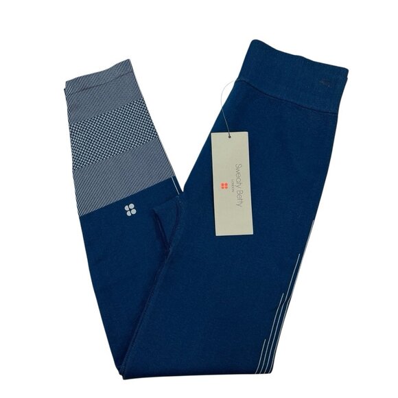 Sweaty Betty Leggings Womens XS Deep Blue Sculpt Base Layer Seamless Casual